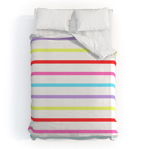 Kelly Haines Pop of Color Stripes Duvet Cover