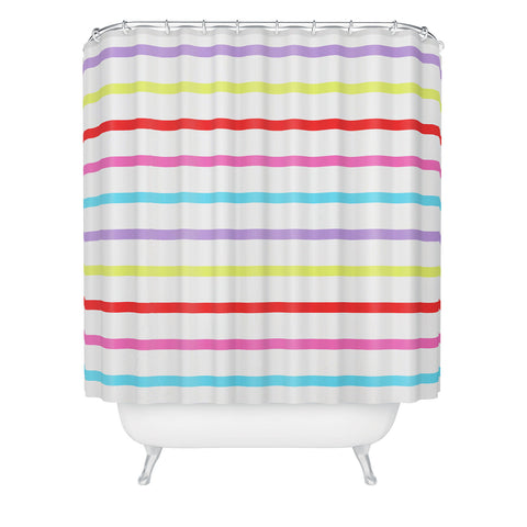 Kelly Haines Pop of Color Stripes Shower Curtain