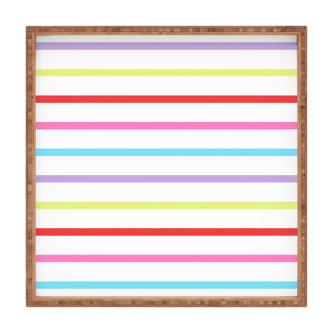 Kelly Haines Pop of Color Stripes Square Tray