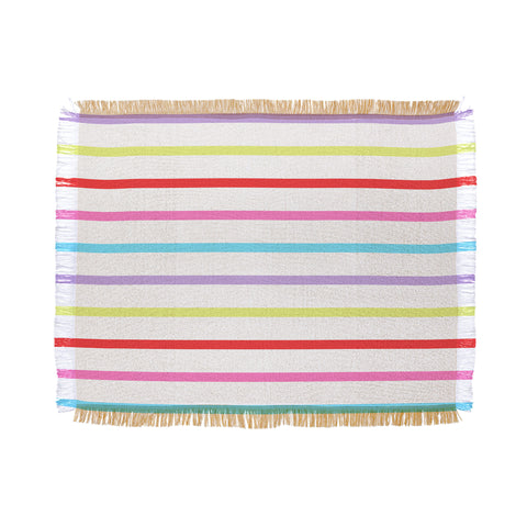 Kelly Haines Pop of Color Stripes Throw Blanket