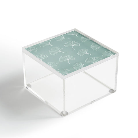 Kelly Haines Teal Ginkgo Leaves Acrylic Box