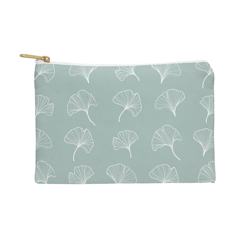 Kelly Haines Teal Ginkgo Leaves Pouch