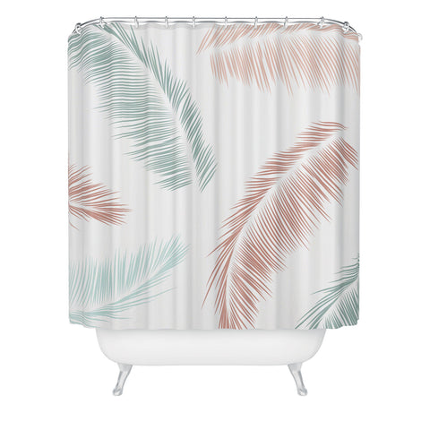 Kelly Haines Tropical Palm Leaves V2 Shower Curtain