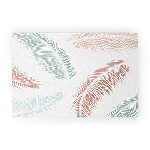 Kelly Haines Tropical Palm Leaves V2 Welcome Mat