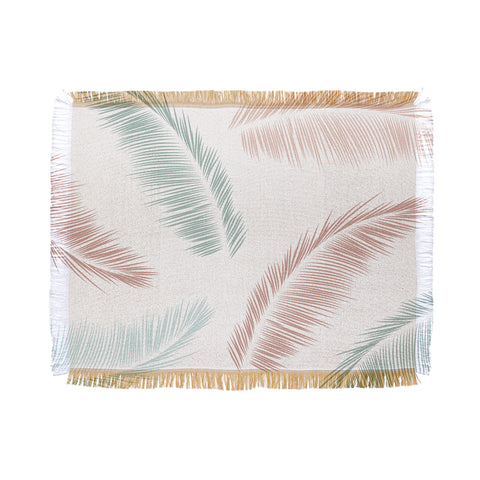 Kelly Haines Tropical Palm Leaves V2 Throw Blanket