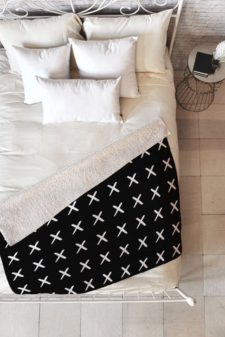 Kelly Haines X Pattern Fleece Throw Blanket