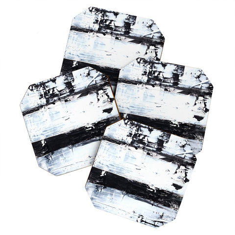 Kent Youngstrom black and white stripes Coaster Set