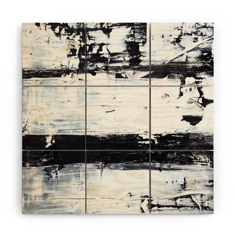 Kent Youngstrom black and white stripes Wood Wall Mural