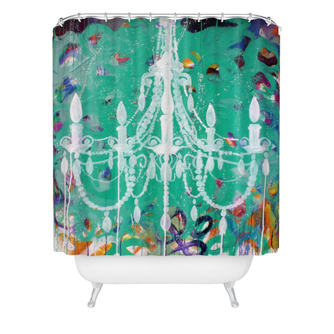 Kent Youngstrom Emerald Chandelier Shower Curtain