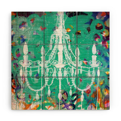 Kent Youngstrom Emerald Chandelier Wood Wall Mural