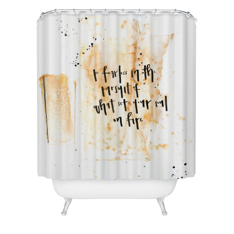 Kent Youngstrom fearless gold Shower Curtain