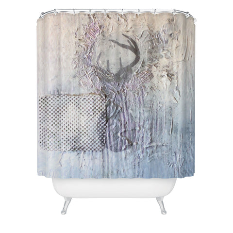 Kent Youngstrom Holiday Silver Deer Shower Curtain