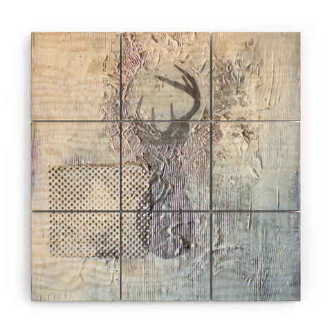 Kent Youngstrom Holiday Silver Deer Wood Wall Mural