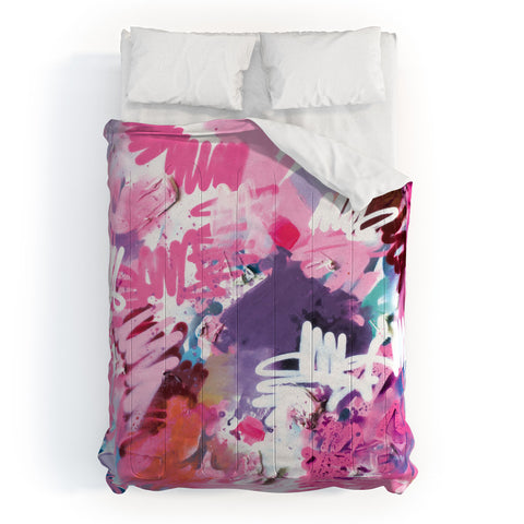 Kent Youngstrom pink brush strokes Comforter