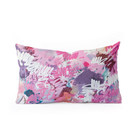 Kent Youngstrom pink brush strokes Oblong Throw Pillow