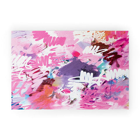 Kent Youngstrom pink brush strokes Welcome Mat