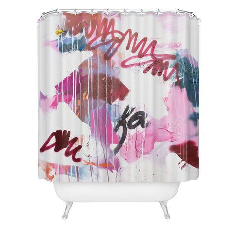 Kent Youngstrom pink combustion Shower Curtain