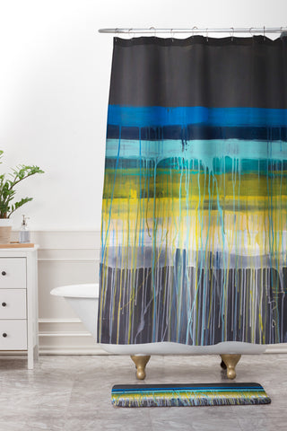Kent Youngstrom urban stripes Shower Curtain And Mat