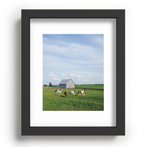 Kevin Russ Farm Horses Recessed Framing Rectangle