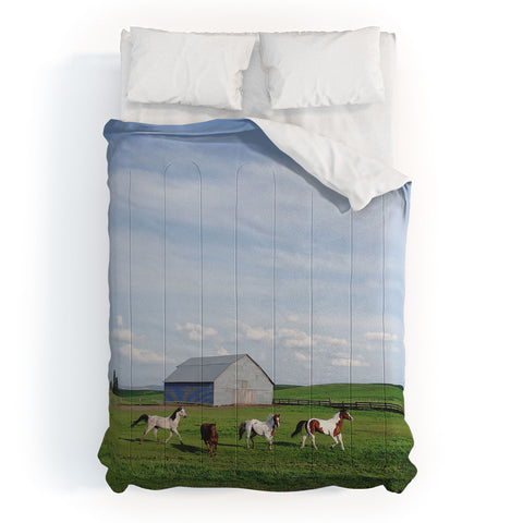 Kevin Russ Farm Horses Comforter