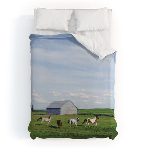Kevin Russ Farm Horses Duvet Cover
