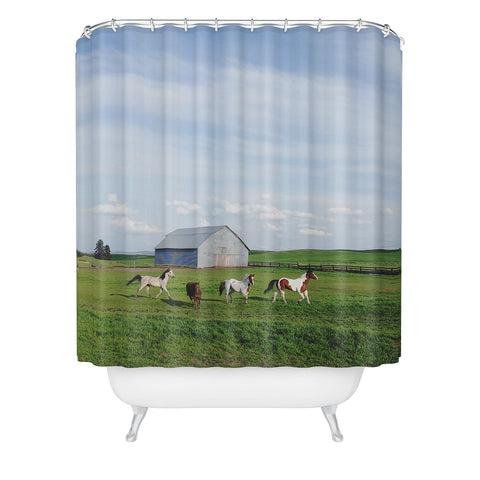 Kevin Russ Farm Horses Shower Curtain