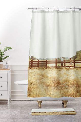 Kevin Russ Fence Standing Shower Curtain And Mat