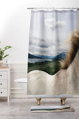 Kevin Russ Horse Back Shower Curtain And Mat