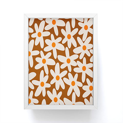 Kierkegaard Design Studio Daisy Time Retro Floral Pattern Framed Mini Art Print
