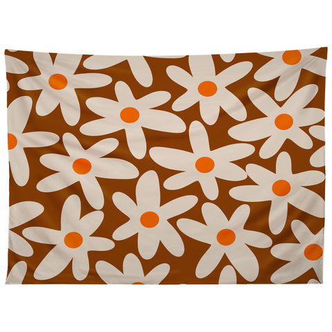 Kierkegaard Design Studio Daisy Time Retro Floral Pattern Tapestry