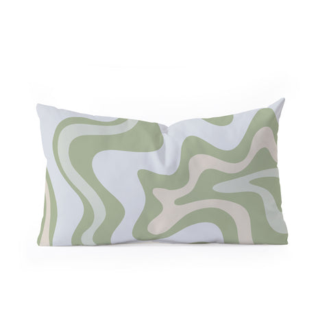 Kierkegaard Design Studio Liquid Swirl Contemporary Light Sage Oblong Throw Pillow