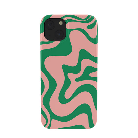 Kierkegaard Design Studio Liquid Swirl Retro Pink and Bright Green Phone Case