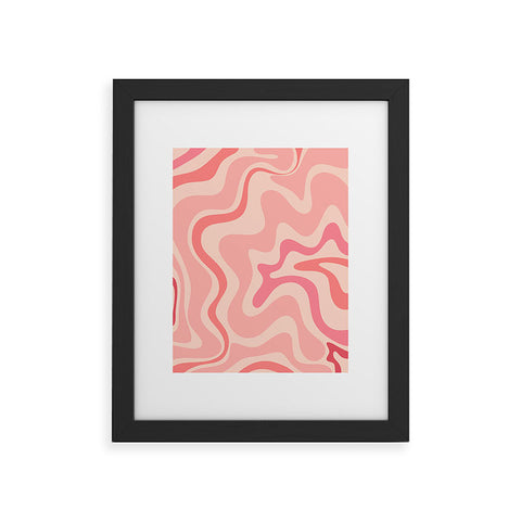 Kierkegaard Design Studio Liquid Swirl Soft Pink Framed Art Print
