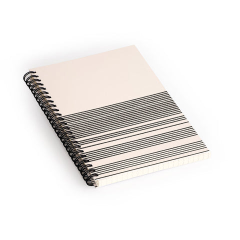 Kierkegaard Design Studio Organic Stripes Minimalist Black Spiral Notebook