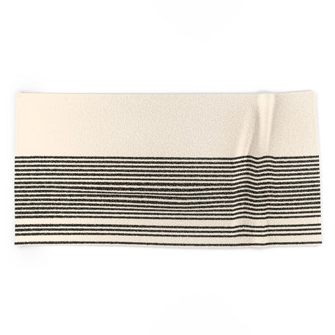 Kierkegaard Design Studio Organic Stripes Minimalist Black Beach Towel