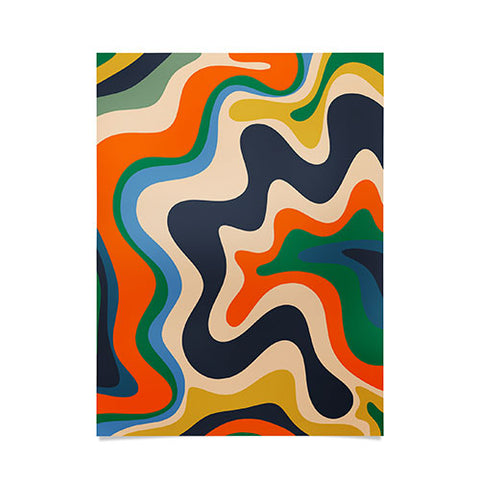 Kierkegaard Design Studio Retro Liquid Swirl Abstract I Poster