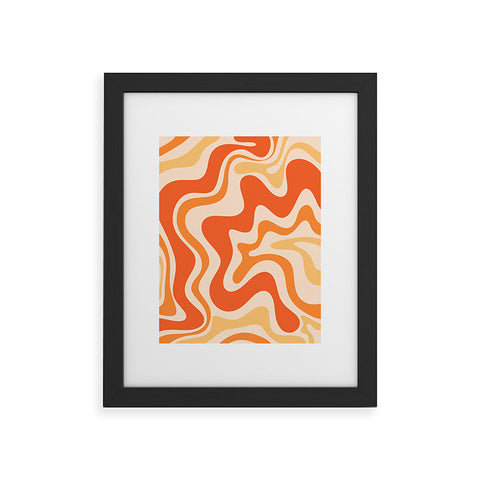 Kierkegaard Design Studio Tangerine Liquid Swirl Retro Framed Art Print