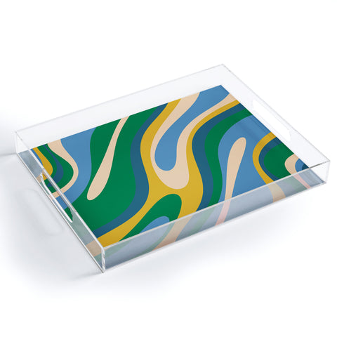Kierkegaard Design Studio Wavy Loops Abstract Pattern 3 Acrylic Tray
