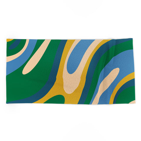 Kierkegaard Design Studio Wavy Loops Abstract Pattern 3 Beach Towel