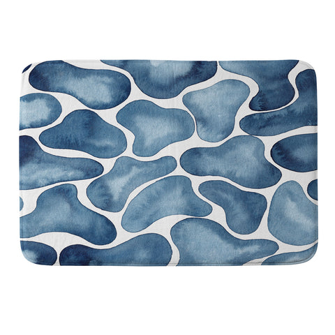 Kris Kivu Blobs watercolor pattern Memory Foam Bath Mat