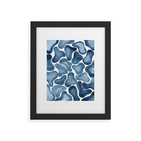 Kris Kivu Blobs watercolor pattern Framed Art Print