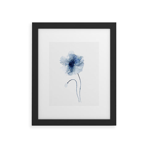 Kris Kivu Blue Watercolor Poppies 2 Framed Art Print
