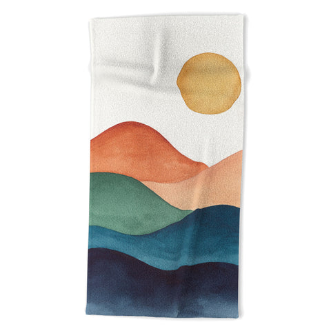 Kris Kivu Colorful Abstract Mountains Beach Towel