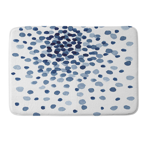 Kris Kivu Explosion of Blue Confetti Memory Foam Bath Mat