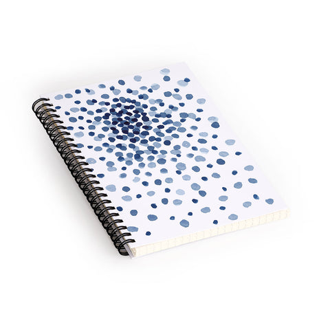 Kris Kivu Explosion of Blue Confetti Spiral Notebook
