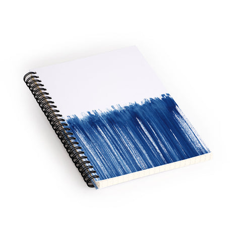 Kris Kivu Indigo Abstract Brush Strokes Spiral Notebook