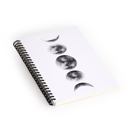 Kris Kivu Moon phases watercolor painting Spiral Notebook