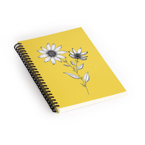 Kris Kivu Wildflower line drawing Botanical Art Spiral Notebook