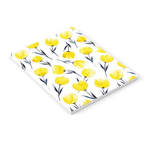Kris Kivu Yellow Tulips Watercolour Pattern Notebook