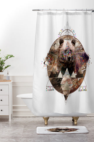 Kris Tate ANIMAL ECHOES Shower Curtain And Mat